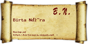 Birta Nóra névjegykártya