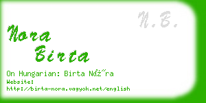 nora birta business card